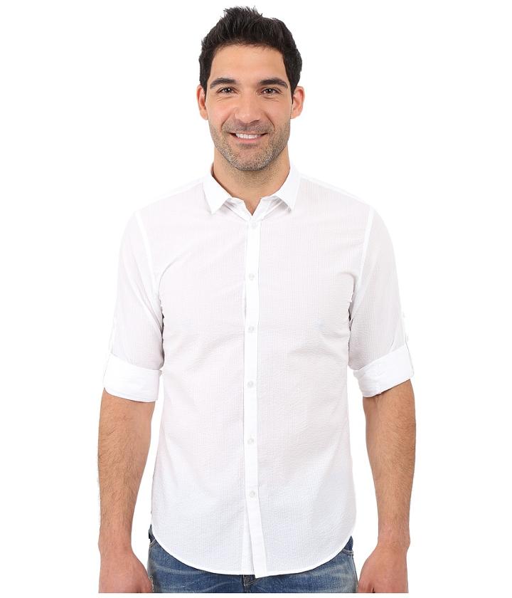 Calvin Klein - Long Sleeve Piece Dye Seersucker Shirt
