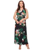 Vince Camuto Specialty Size - Plus Size Sleeveless Havana Tropical Halter Maxi Dress