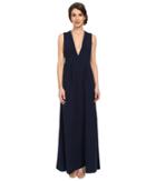 Jill Jill Stuart - Sleeveless Deep-v Side Cut Out Satin Back Crepe Gown