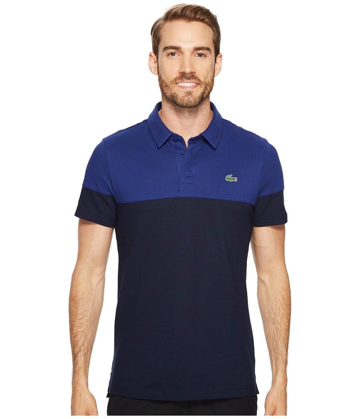 Lacoste - Short Sleeve Golf Ultra Dry Tech Pique Color Block Polo