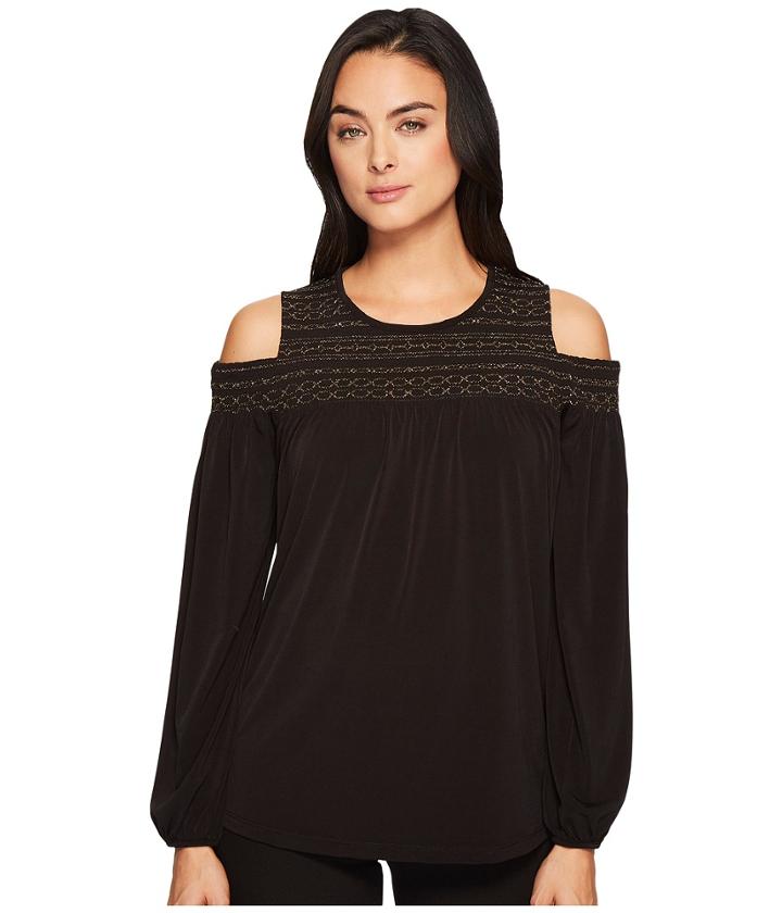Michael Michael Kors - Metallic Smocked Yoke Top