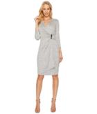 Calvin Klein - V-neck Ruched Side 3/4 Sleeve Dress Cd7a232r