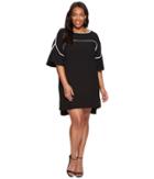 Calvin Klein Plus - Plus Size Flutter Sleeve Dress With Piping