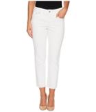 Nydj Petite - Petite Sheri Slim Ankle W/ Fray Hem In Optic White