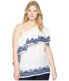 Lauren Ralph Lauren - Plus Size One Shoulder Linen Top