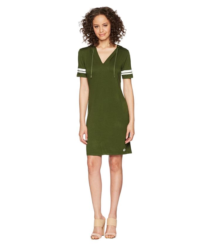 Michael Michael Kors - Stripe Sleeve Hoodie Dress