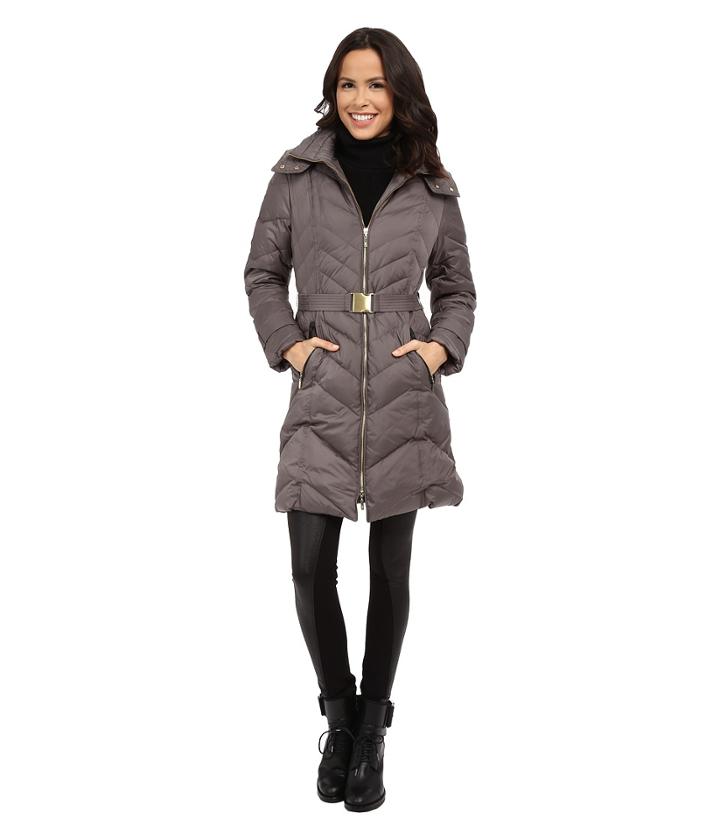 Cole Haan - Oversized Collar Belted Down Jacket
