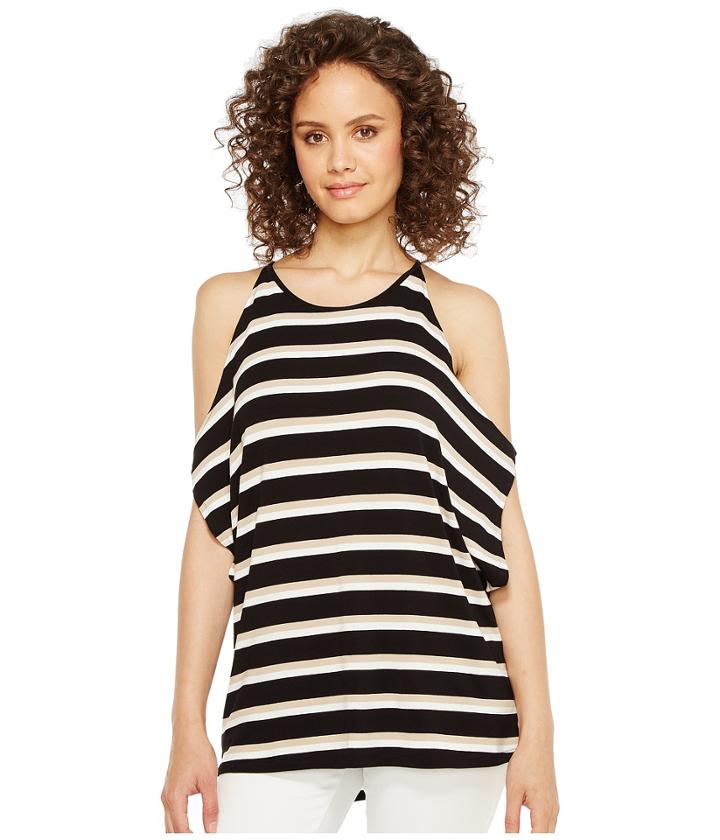 Vince Camuto - Desert Stripe Cold-shoulder Dolman Top