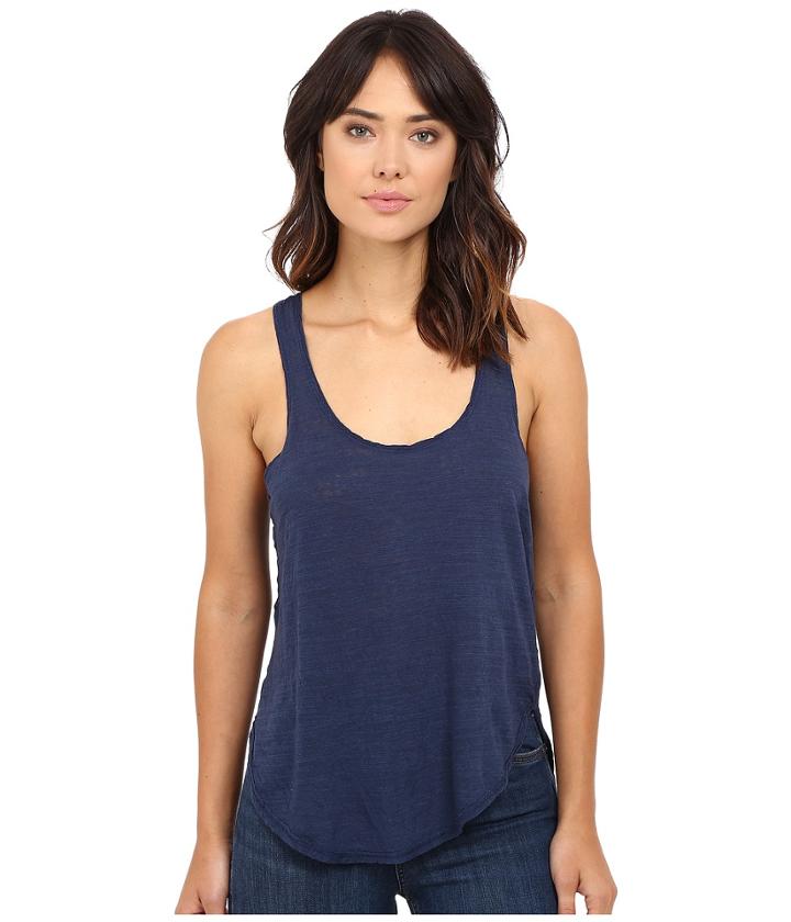 Heather - Cotton Gauze Panel Tank Top