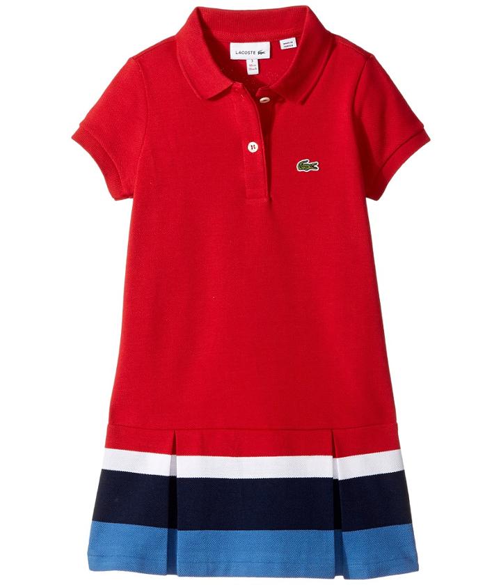 Lacoste Kids - Short Sleeve Pleated Bottom Dress