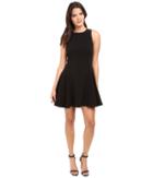 Halston Heritage - Round Neck Double Face Crepe Dress