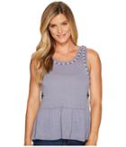 Cruel - Peplum Tank Top With Embroidery