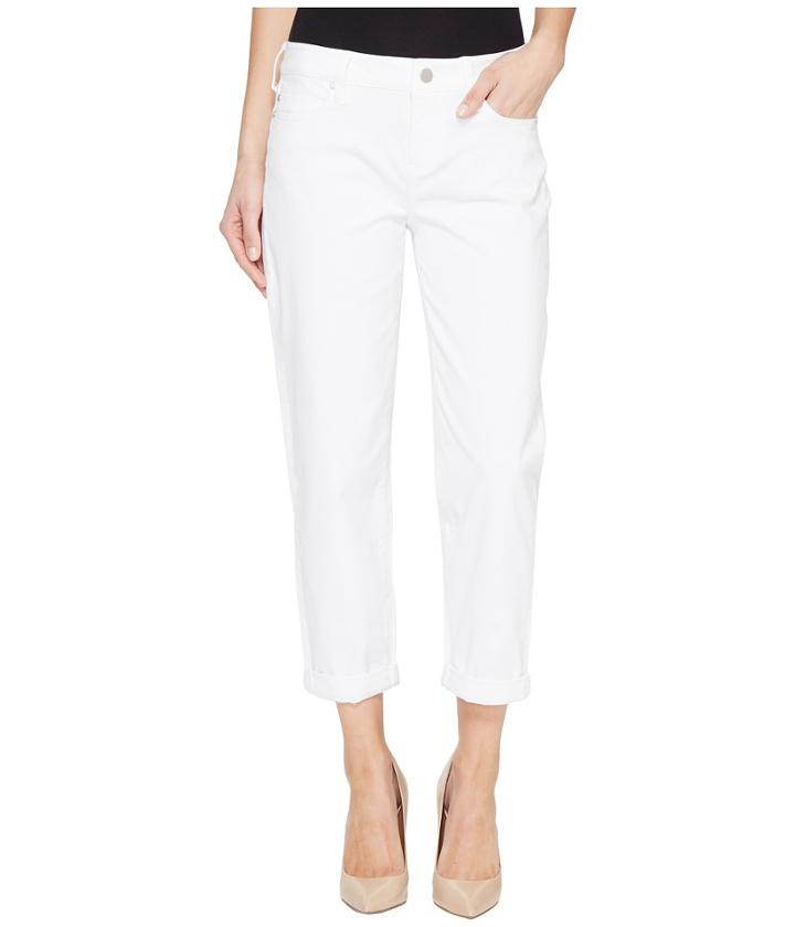 Liverpool - Riley Relaxed Crop In Stretch Peached Twill In Bright White