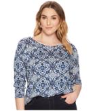 Lucky Brand - Plus Size All Over Print Tee