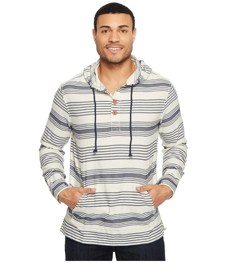 True Grit - Indigo Stripe Hoodie Poncho