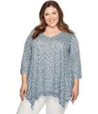 Nally &amp; Millie - Plus Size Zigzag Print Tunic