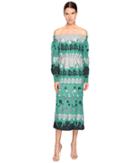 Yigal Azrou  L - Smocking Detail Off Shoulder Dress