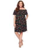 Vince Camuto Specialty Size - Plus Size Ruffle Off Shoulder Tropical Spritz Dress