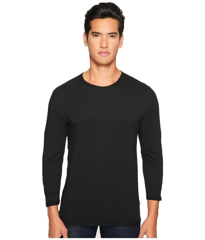 Vince - Reverse Hem Cotton-modal 3/4 Sleeve Crew