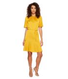 Donna Morgan - Flared Dress With Shirred Neckline And Belt