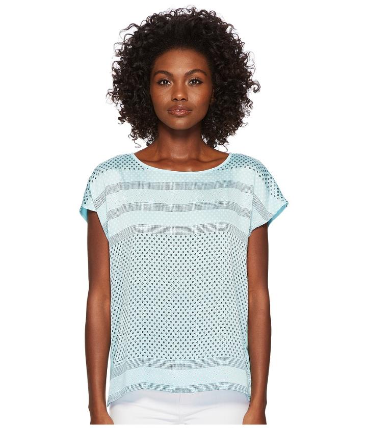 Vince Camuto - Extend Shoulder Diamond Geo Panel Blouse