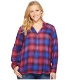 Lucky Brand - Plus Size Embellished Plaid Shirt