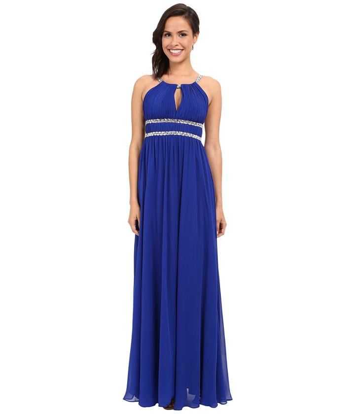 Aidan Mattox - Chiffon Grecian Gown With Beaded Trim