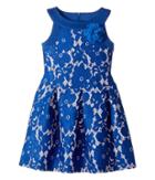 Us Angels - Sleeveless Lace And Scuba Drop Waist With A Pleat Skirt