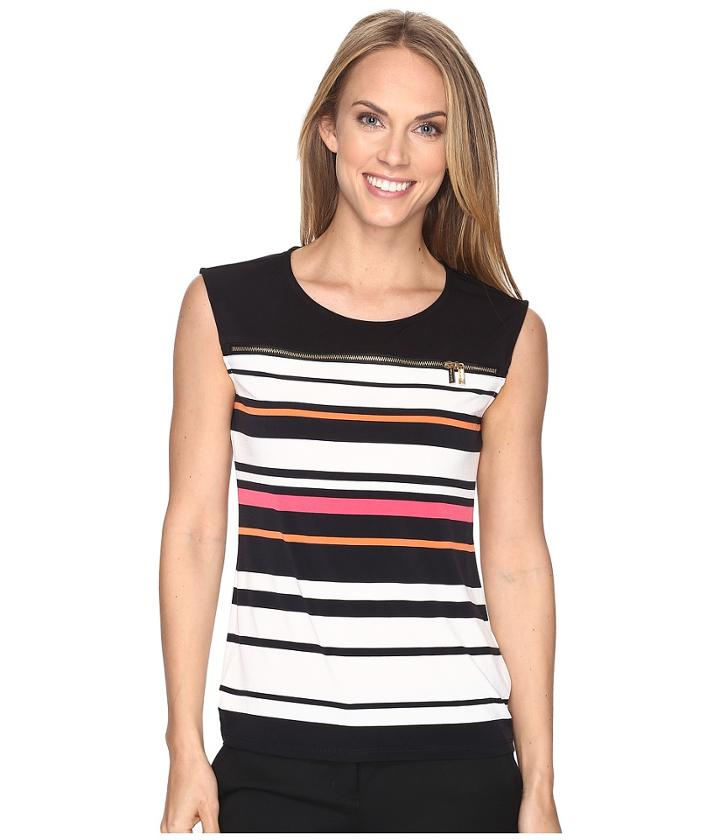 Calvin Klein - Extended Shoulder Print Top With Zip