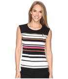 Calvin Klein - Extended Shoulder Print Top With Zip