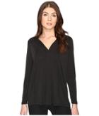 Catherine Catherine Malandrino - Long Sleeve Pleat Shoulder Tie Neck