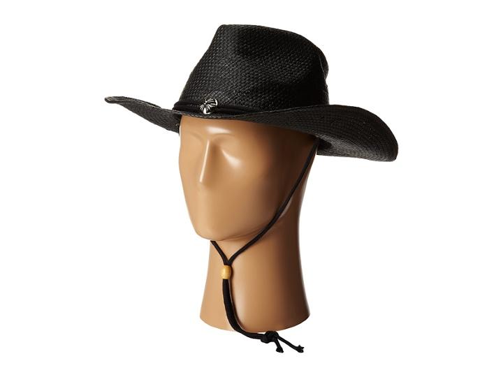 San Diego Hat Company Pbc1030 Woven Paper Straw Cowboy W/ Chin Cord And Metal Trim