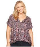 Lucky Brand - Plus Size Short Sleeve Peasant Top