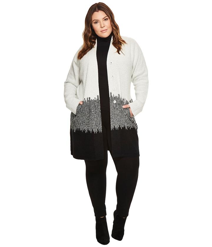 Nic+zoe - Plus Size Blocked Stripes Jacket