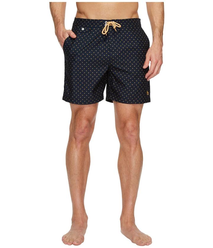 Original Penguin - Leaf Print Fixed Volley Swim Shorts