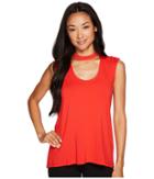 Vince Camuto Specialty Size - Petite Sleeveless Mock Choker Neck High-low Hem Top