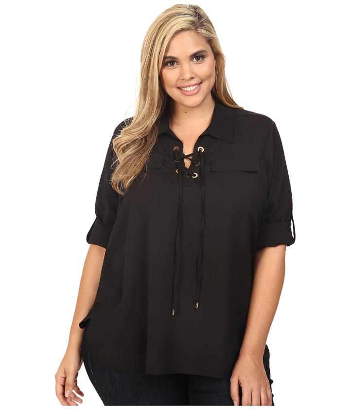 Calvin Klein Plus - Plus Size Lace-up Blouse