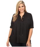 Calvin Klein Plus - Plus Size Lace-up Blouse