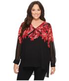 Calvin Klein Plus - Plus Size High-low V-neck Blouse
