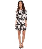Vince Camuto - Printed 3/4 Sleeve Fit And Flare
