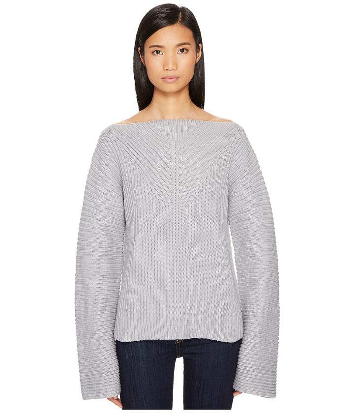 Jil Sander Navy - Wool Boat Neck Long Sleeve Sweater