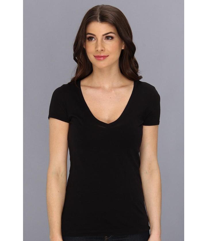 Three Dots Jersey Colette S/s Deep V-neck