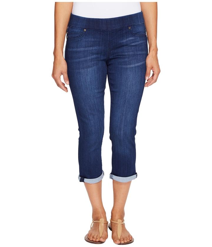 Liverpool - Petite Sienna Pull-on Rolled-cuff Capris On Silky Soft Denim In Havasue Deep