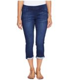 Liverpool - Petite Sienna Pull-on Rolled-cuff Capris On Silky Soft Denim In Havasue Deep