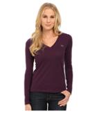 Lacoste - Long Sleeve Cotton Jersey V-neck Tee Shirt
