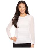 Vince Camuto Specialty Size - Petite Long Sleeve Ribbon Stripe Blouse