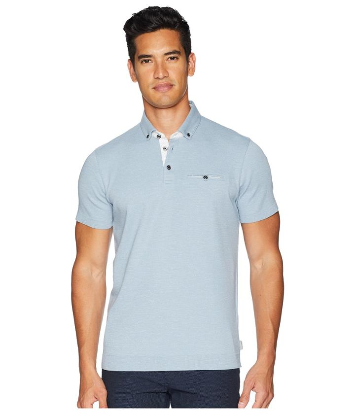 Ted Baker - Frankiy Short Sleeve Polo W/ Button Down Collar