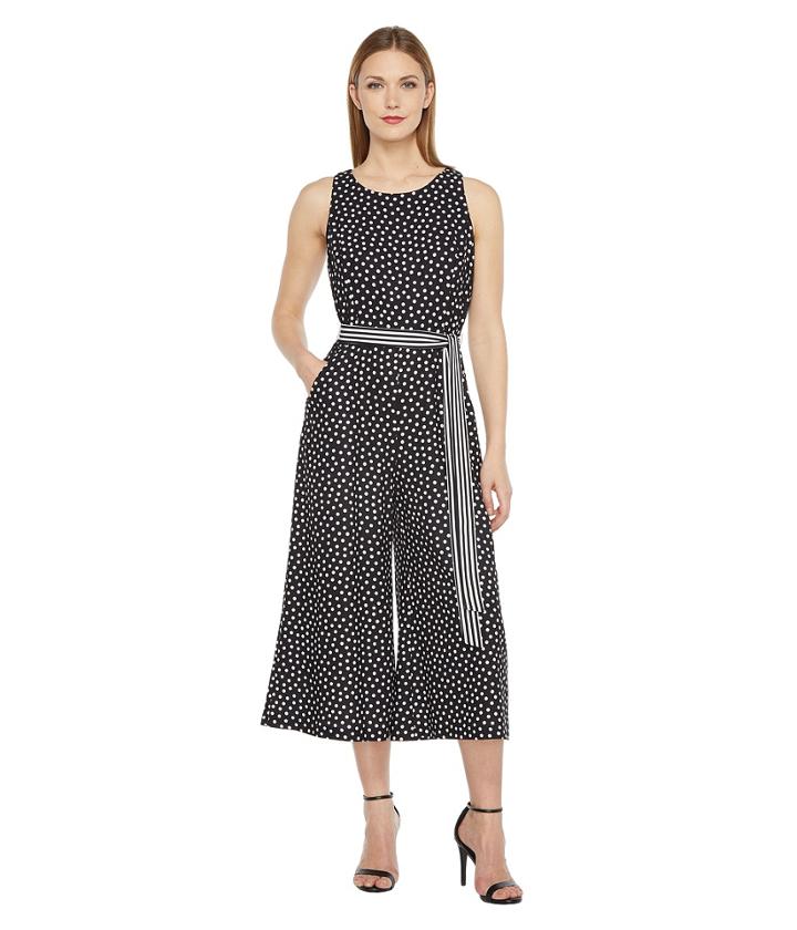 Christin Michaels - Constance Sleeveless Polka-dot Jumpsuit