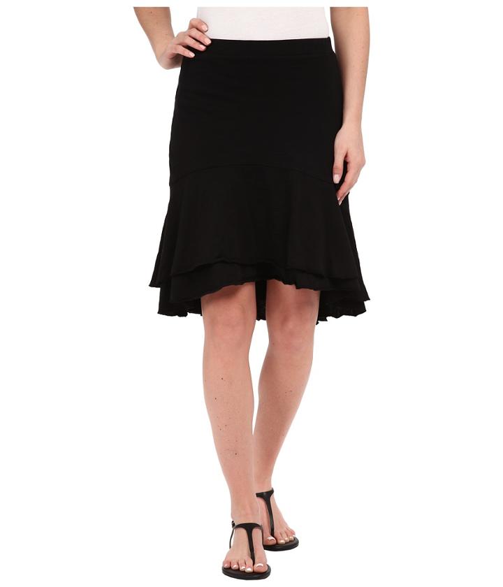 Mod-o-doc - Slub Jersey Double Tiered High-low Skirt
