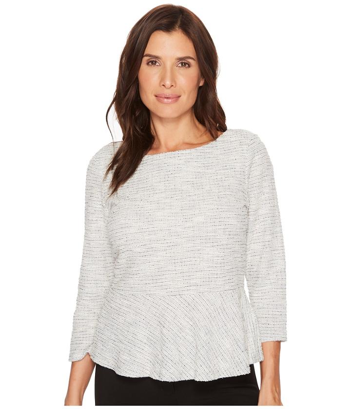 Ivanka Trump - Knit 3/4 Sleeve Peplum Blouse